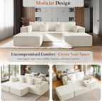 108" Cloud Sectional Couch, Comfort U Shaped Boneless Couch - Image 6