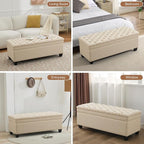 WUTUTUEE 51" Fabric Storage Ottoman Bench, Upholstered Rectangle End of Bed - Image 7