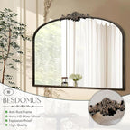 Besdomus Vintage Arched Black Mirror: 40"x29" French Large Arch Antique Wall - Image 7