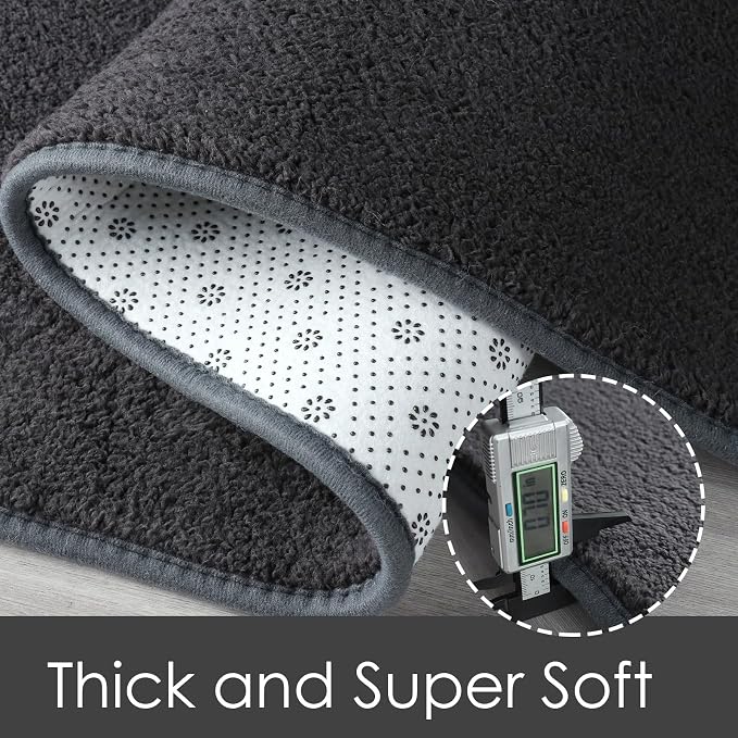 2x6 Runner Rug for Hallway, Long Runner Rugs Non Slip, Dark Grey | Soft - Image 3