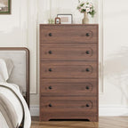Garvee 5 Drawer Dresser for Bedroom, Wooden Mid Century Modern Chest of Drawers - Image 3