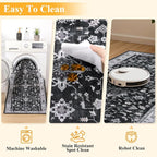 HEBE Hallway Runner Rug 2'x6', Washable Non Slip Kitchen Rug Runner | Soft Boho - Image 4