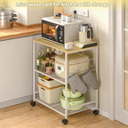 ThreeHio Rolling Kitchen Microwave Cart, 3 Tier Microwave Table Stand - Image 7