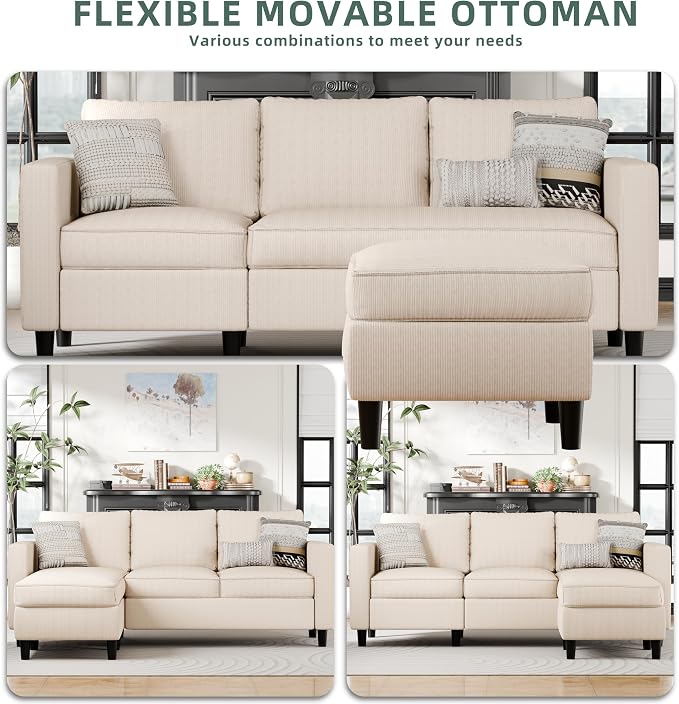 SUNLEI 73.6" Modular Sectional Sofa, Comfy Cloud Couch - Image 4