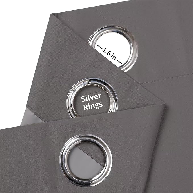 Joydeco Dark Grey Blackout Curtains 120 Inches Long, Extra Long Grey Curtains - Image 5