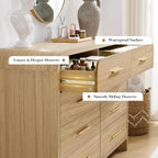 Curved 8-Drawer Dresser for Bedroom, 53.82" Wide Modern Chest of Drawers - Image 7