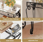 HavenlyYouth Console Table 47.2", Tempered Glass Sofa Tables, Vintage Entryway - Image 4