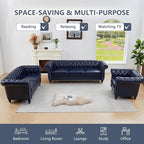QHITTY 2 Piece Living Room Set, Chesterfield Sectional Sofa Chair Contemporary - Image 8