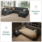 HONBAY Sectional Sleeper Sofa Pull Out Bed - Image 5