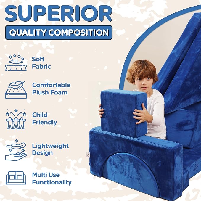 Contour Comfort Kids Couch 14 PC Modular Kids Play Couch Set – Convertible Sofa - Image 3