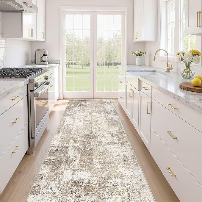 LOONGRUG Runner Rug 2x10 Washable Non-Slip Kitchen Neutral Modern Rug | by LOONGRUG