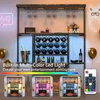 PUKAMI Bar Cabinet with Fireplace, Home Mini Bar Cabinet with Power Outlet and - Image 3