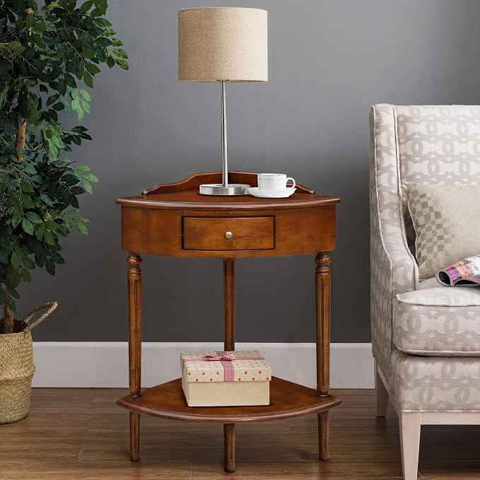 Coastal Solid Wood Corner Wedge Table - Image 10
