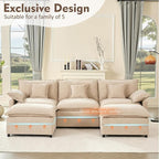 GOSUHI 108" U Shaped Couch, Modular Sectional Sofa, 3-Seater Comfy Cloud Couch - Image 4