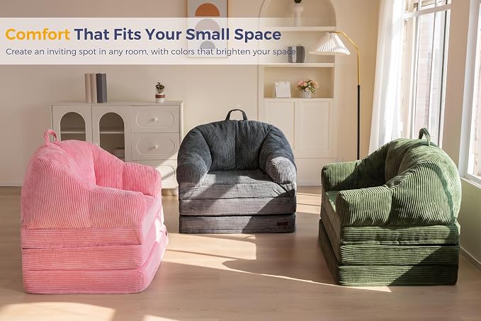MAXYOYO Folding Sofa Bed with Backrest, Boneless Fold Out Couch Bed with Handle - Image 9