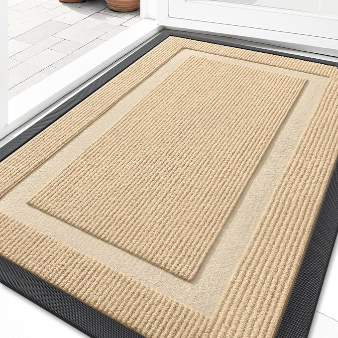 OLANLY Front Door Mat Outside 29.5x17, All-Season Heavy-Duty Rubber Doormat | by OLANLY