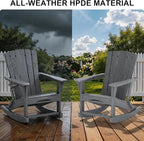 Adirondack Rocking Chair with Retractable Ottoman, Outdoor Folding Adirondack - Image 6