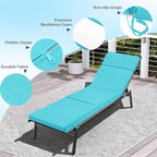 2 Pcs Outdoor Chaise Lounge Cushion 72" x 21" x 3", 4-Section Folding Patio - Image 5