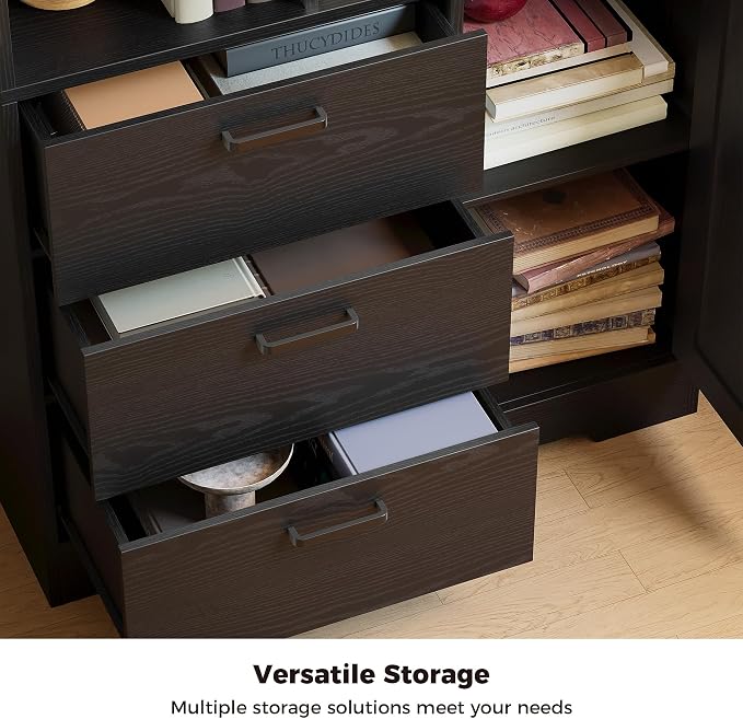 IRONCK Bookshelf, 70.9 Inch Tall Bookcase, 3-Tier Bookshelves - Image 4