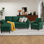 79" Convertible Sectional Sofa Set, Modern Linen Small L Shaped Couch - Image 9