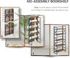 4NM 5 Tiers No Assembly Book Shelves, 51.2" H Folding Bookshelf Bookcase Open - Image 6