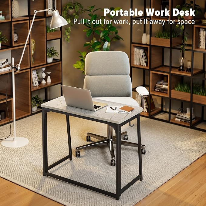 WOHOMO Small Foldable Computer Desk Writing Study Desk Easy Assembly - Image 7