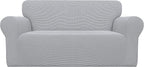 Easy-Going Stretch Loveseat Couch Covers Washable Silver Gray | 1-Piece by Easy-Going