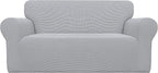 Easy-Going Stretch Oversized Loveseat Couch Covers Washable Silver Gray | by Easy-Going