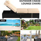 PeakPursuit Patio Lounge Chairs, Outdoor PE Wicker Chaise Lounge Set of 2 - Image 7