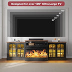97" Fireplace TV Stand with 36" Electric Fireplace, Farmhouse Entertainment - Image 8