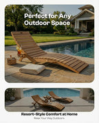 Folding HDPE Pool Lounge Chairs Set of 6, Pre-Assembled Outdoor Chaise Lounge - Image 7