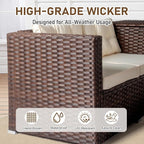VINGLI 4 Pieces Outdoor Sectional Wicker Patio Furniture - Image 7