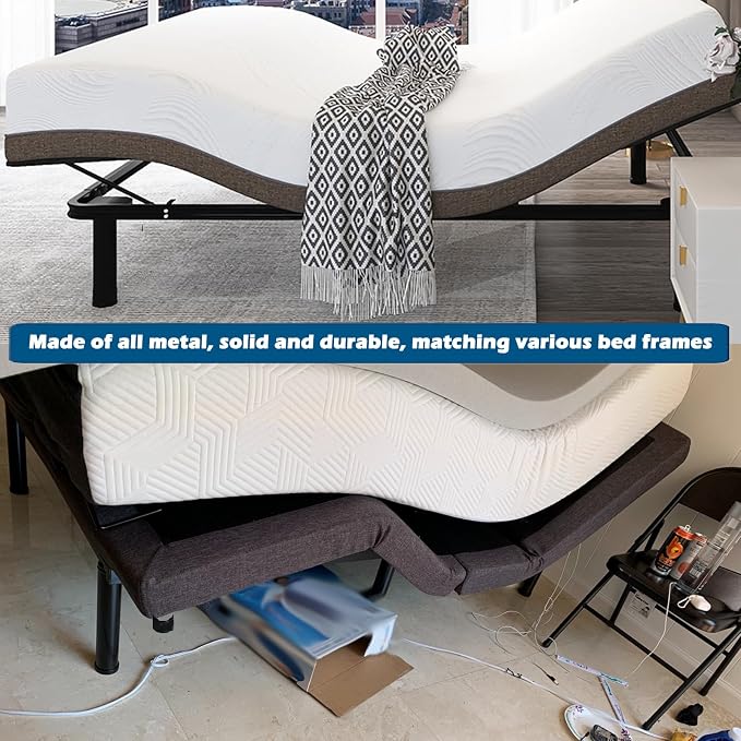 Benbuoo 7 Inch Metal Adjustable Bed Base Frame Leg Replacement Heavy Duty Extra - Image 2
