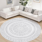 cotiled 8x8 Round Rug 8ft Circle Living Room Boho Area Rugs | Solve Modern - Image 8