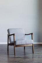 Alpine Furniture Zephyr Mid-Century Retro Accent Lounge Chair Wooden Arm - Image 2