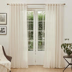 MYSKY HOME Boho Curtains 72 Inch Length, Linen Blend Drapes - Image 2