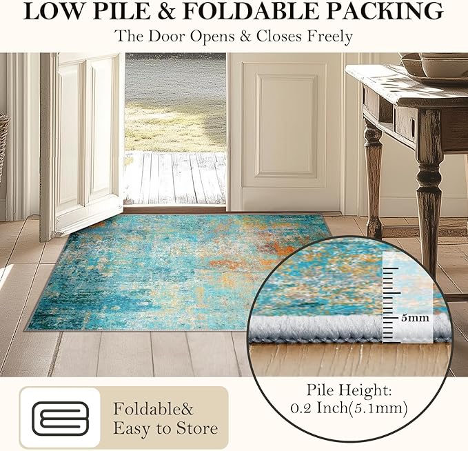 RELEANY Washable 6'x9' Abstract Area Rug - Image 5