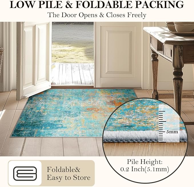 RELEANY Washable Square 8'x8' Area Rug - Image 4