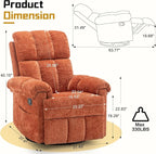 Korser Recliner Chair, Swivel Rocker Recliner Chair - Image 2