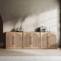 BELLEZE 3 Tier Bookshelf with Double-Arc Door by BELLEZE