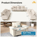 SUNSHINE VALLEY 3 Piece Living Room Sofa Furniture Set, Chenille Modular 2 - Image 2