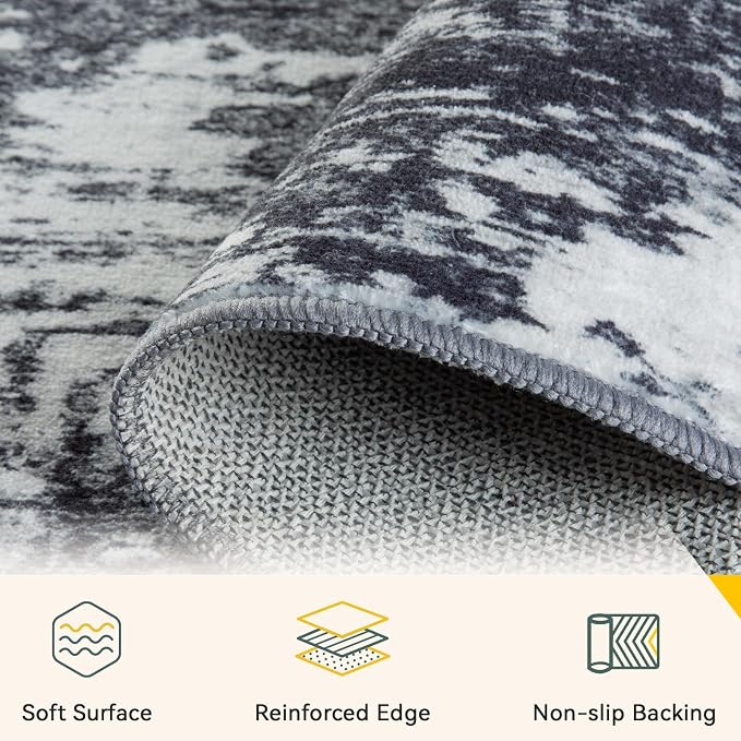 RELEANY Washable 6'x9' Abstract Area Rug - Image 3