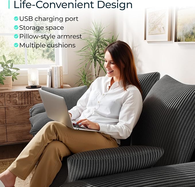 LINSY HOME 90.5'' Sectional Sleeper Sofa - Image 5