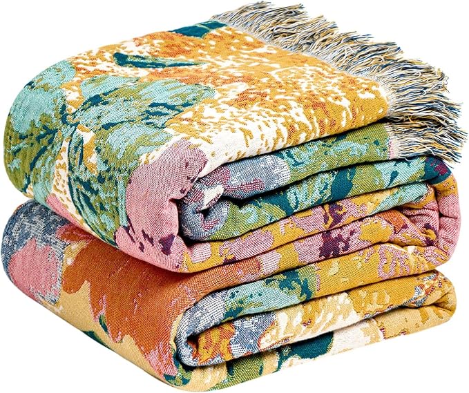 LUTBM Boho Throw Blanket for Bed Cotton Summer Blankets for Bedroom Living Room by LUTBMFindYourFreeSpiritatHome