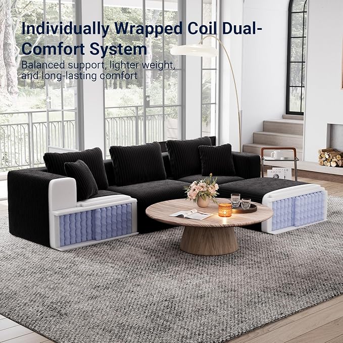 Avenco 106.2” U-Shaped Modular Sectional Sofa Couch - Image 4