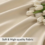 MIULEE Cream Beige Back Tab Blackout Curtains 52x98 Inch Length 2 Panel Set | - Image 6