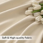 MIULEE Cream Beige Back Tab Blackout Curtains 52x84 Inch Length 2 Panel Set | - Image 6