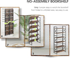 4NM 6 Tiers No Assembly Book Shelves, 61.8" H Folding Bookshelf Bookcase Open - Image 6