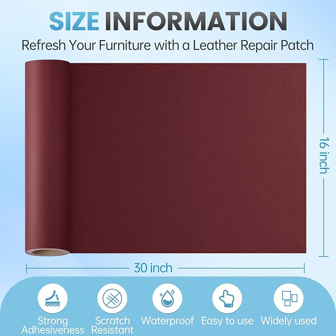 Leather Repair Patch Tape Kit, Vinyl Leather Repair Kit - Image 2