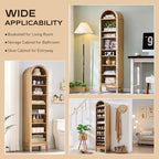 IFGET 71" Tall Arched Bookshelf, 8 Tiers Arch Bookcase - Image 5